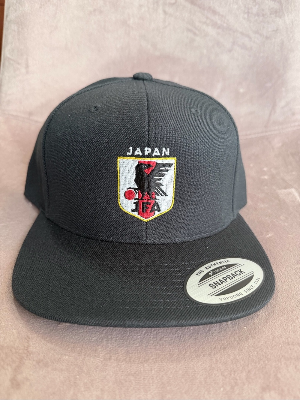Japan JFA World Cup Crest Embroidered Black Snapback Hat